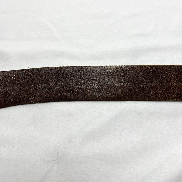 Fossil Floral Embroidered Brown Leather Belt Size Large 36-40 Applique Embossed - Picture 8 of 10